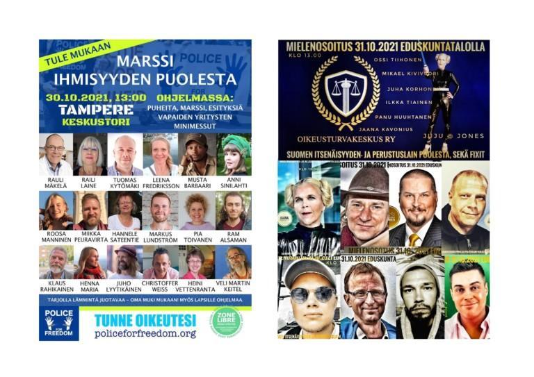 KERRO MIELIPITEESI, mihin haluat Suomen menevän – Nyt mahdollisuus siihen mielenilmauksissa Tampereella 30.10. ja Helsingissä 31.10.