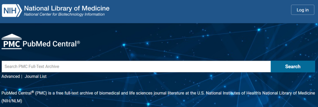 PubMed Central® (PMC) on biolääketieteellisen ja biotieteellisen lehtikirjallisuuden kokotekstiarkisto Yhdysvaltain kansallisessa terveysinstituutissa (National Institutes of Health's National Library of Medicine)
