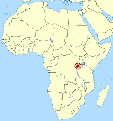 Ruanda kartalla