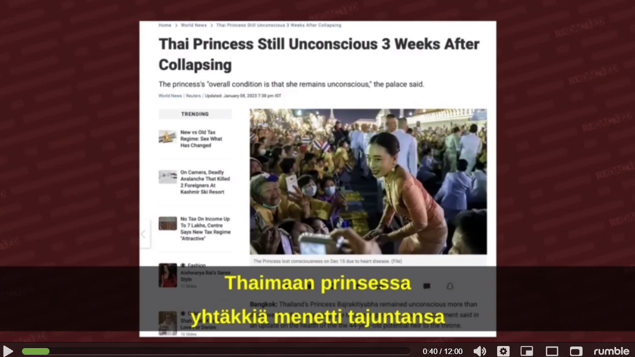 Thai prinsessa koomaan koronarokotteen jälkeen